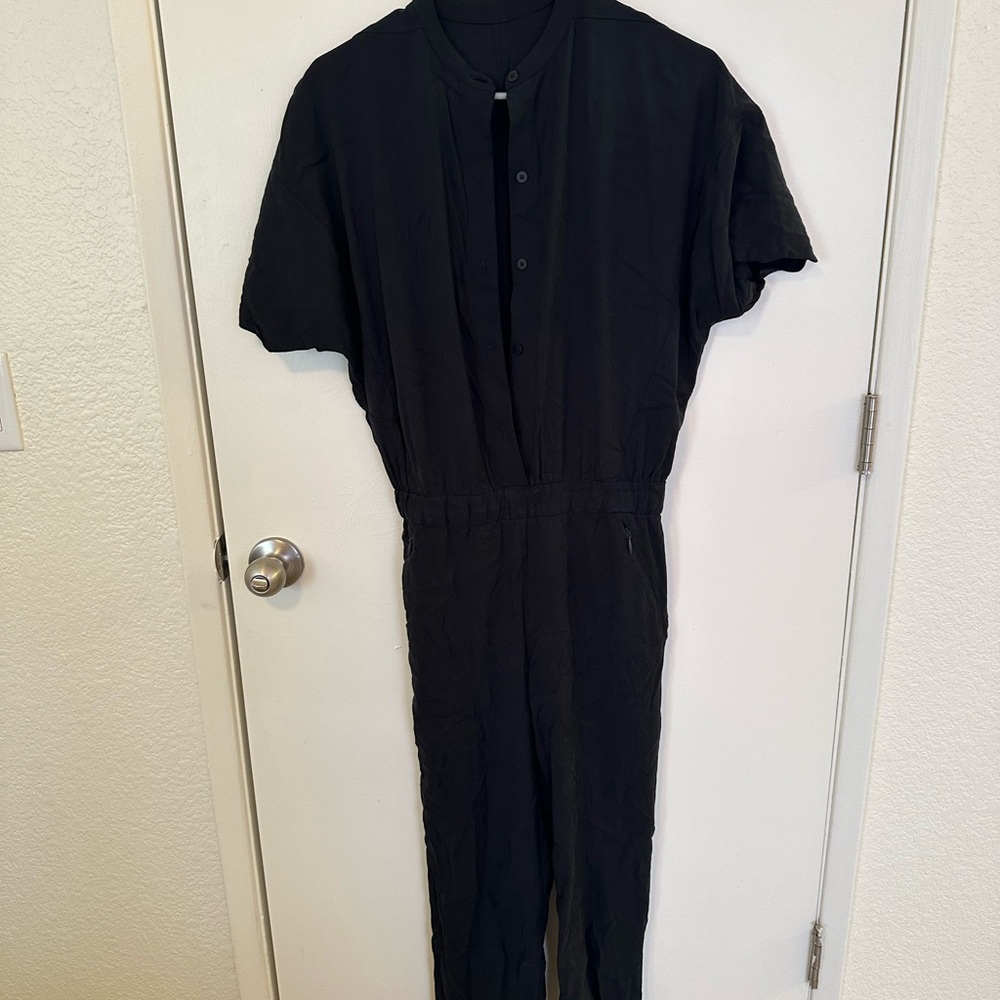 Black Button-Up Jumpsuit